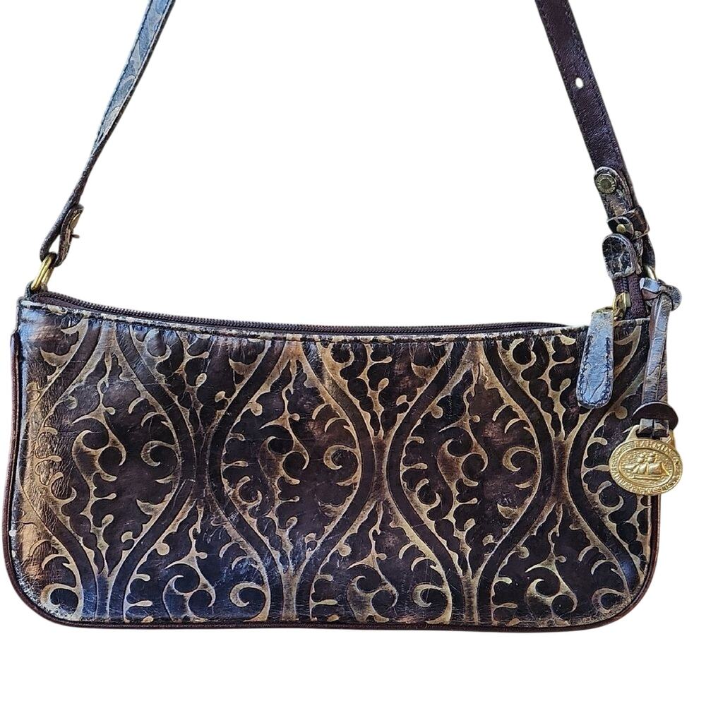 Brahmin Elegant Brown and Gold Shoulder Bag